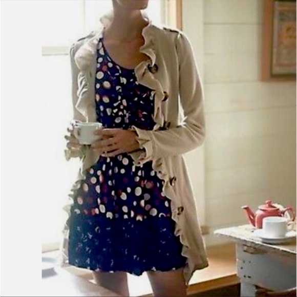 Moulinette Soeurs Silk Ruffle Polka Dot Dress in‎ Color Drenched Size 4 - Picture 1 of 9